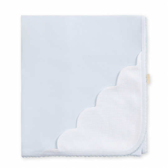 Boys Blue Scallop Blanket