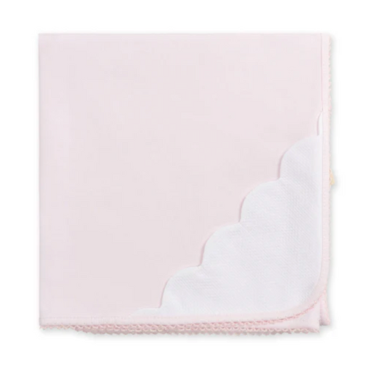 Baby Girls Pink Scallop Blanket