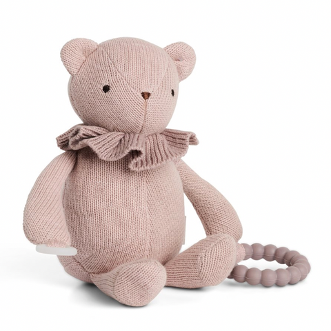 Pink Teddy Teether & Dummy Clip