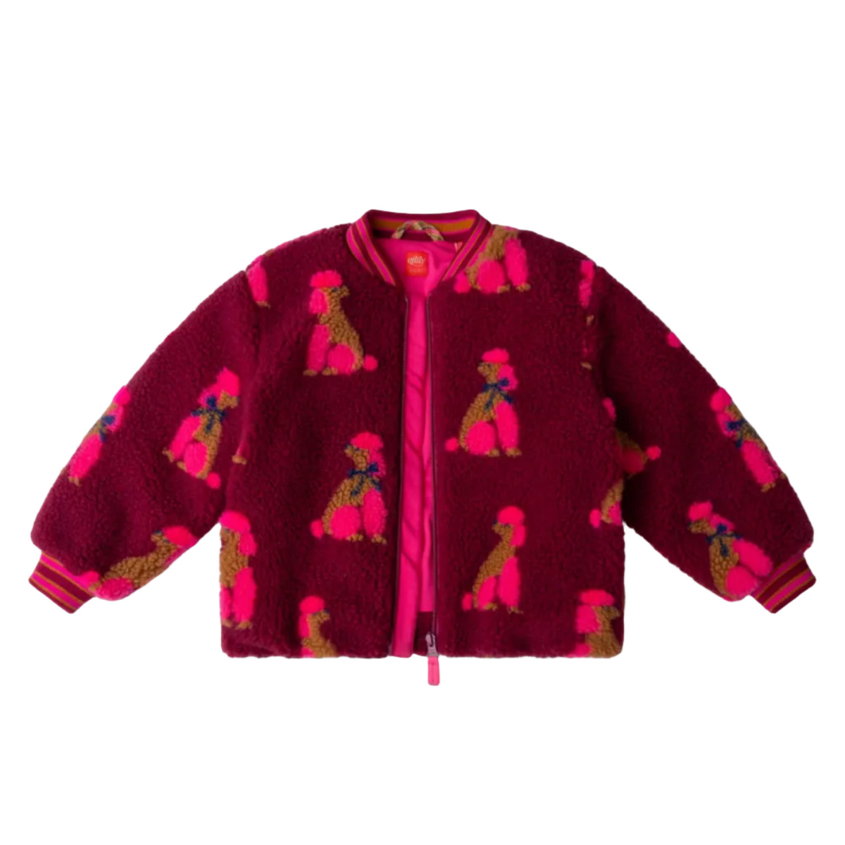 Girls Beet Red Cottage Coat Teddy Poodle