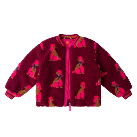 Girls Beet Red Cottage Coat Teddy Poodle
