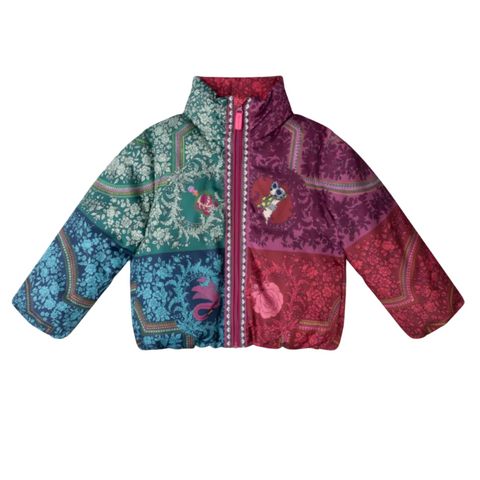 Girls Beet Red Coco Coat Panel Barocci Square