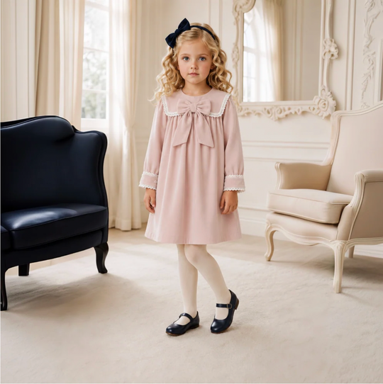 Baby Girls Pink Frill Collar Dress
