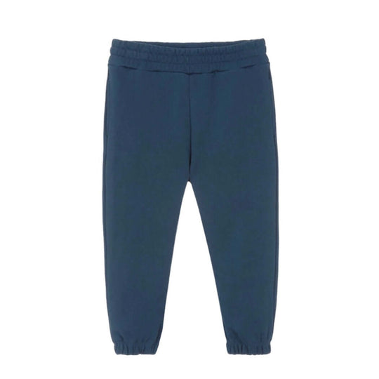Boys Blue Cotton Logo Joggers