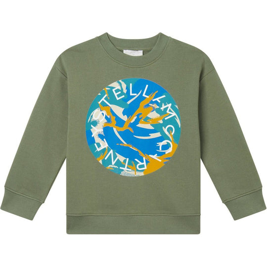 Boys Green Circle Print Sweatshirt