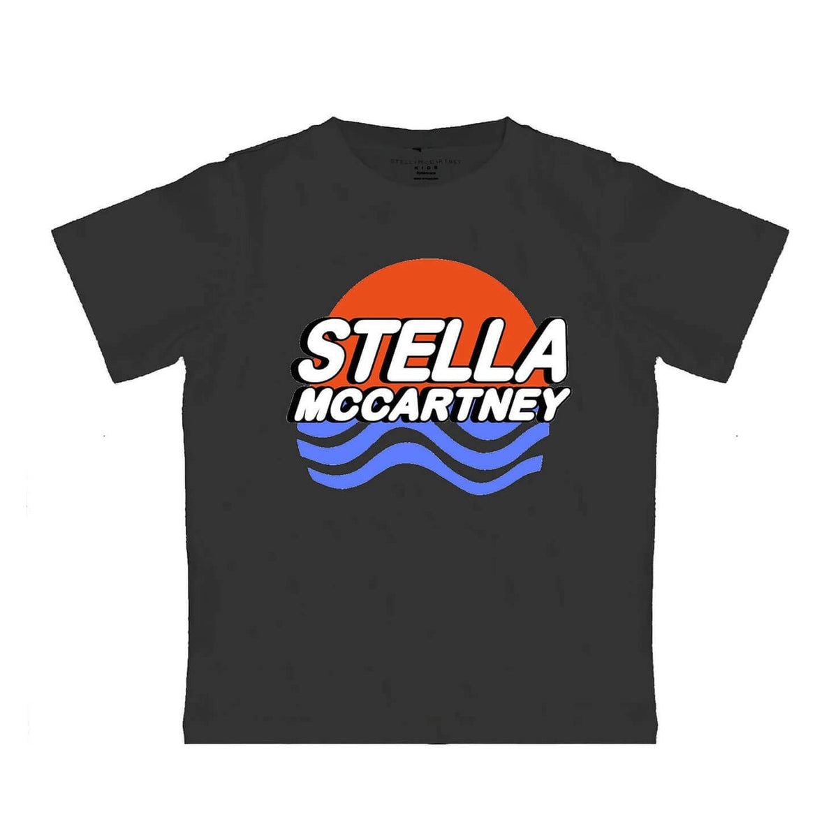 Stella McCartney Kids Boys Organic Black Waves Logo T-Shirt