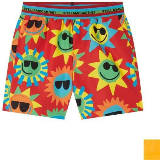 Stella McCartney Kids Boys Red Sun Print Swim Shorts