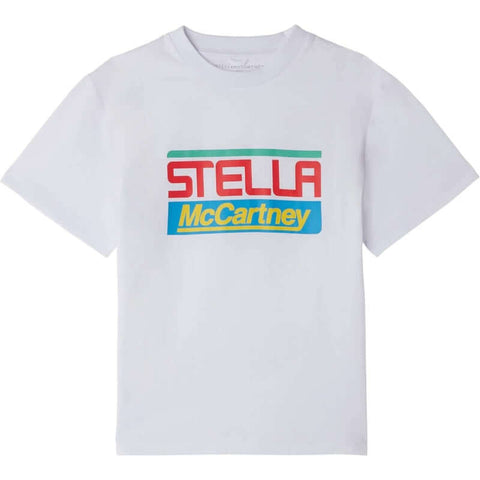 Stella McCartney Kids Boys White Cotton Logo T-Shirt