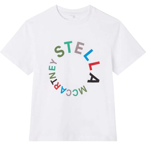 Stella McCartney Kids Boys White Organic Cotton Circle Logo T-Shirt