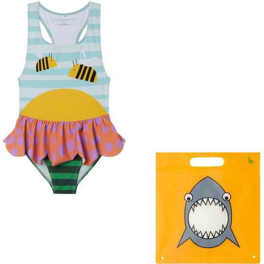 Girls Bee Print Swimsuit
