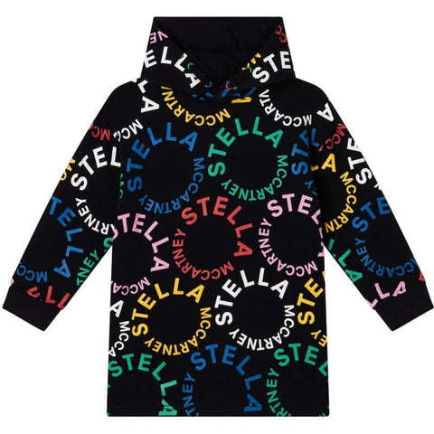 Stella McCartney Kids Girls Black Cotton Circle Logo Dress