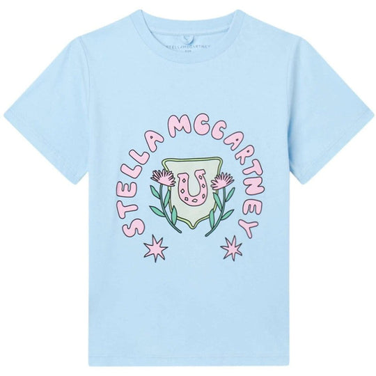 Girls Blue Crest Logo T-Shirt