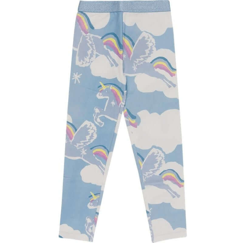 Stella McCartney Kids Girls Blue Unicorn Print Leggings
