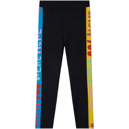 Girls Blue & Yellow Side Leggings