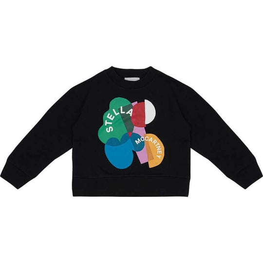 Girls Cotton Black shapes Print Sweatshirt