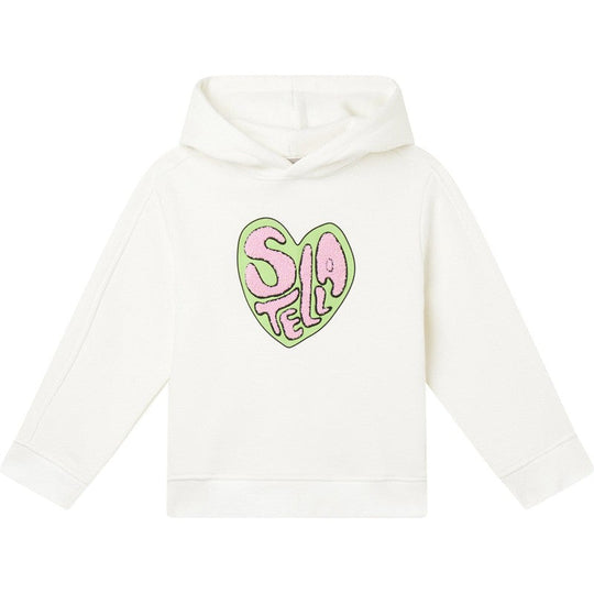Girls Cream Logo Hoodie