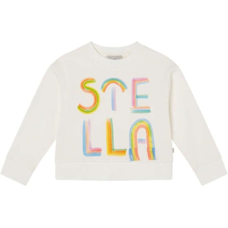 Stella McCartney Kids Girls Ivory Stella Print Sweatshirt