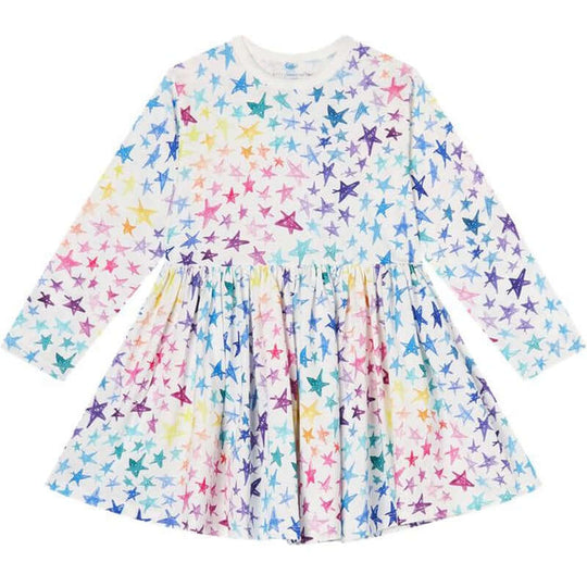 Girls Organic Cotton Star Jersey Dress