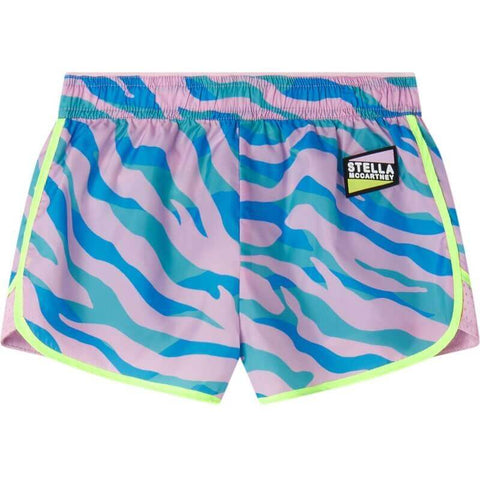 Stella McCartney Kids Girls Pink & Blue Zebra Print Shorts