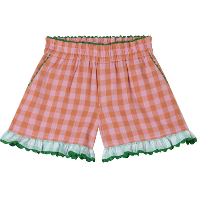 Stella McCartney Kids Girls Pink Check Shorts