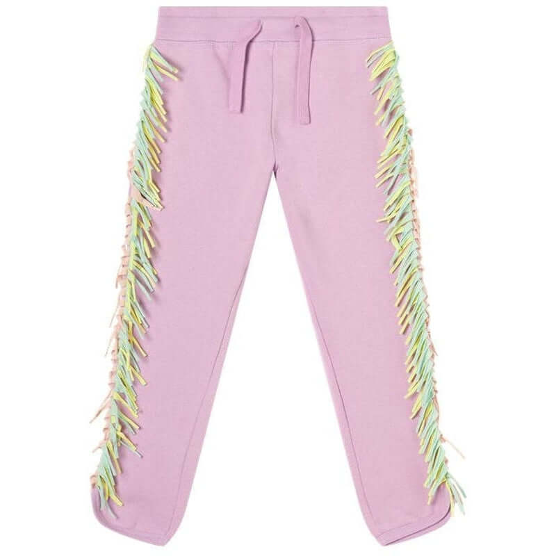 Stella McCartney Kids Girls Pink Cotton Fringe Joggers