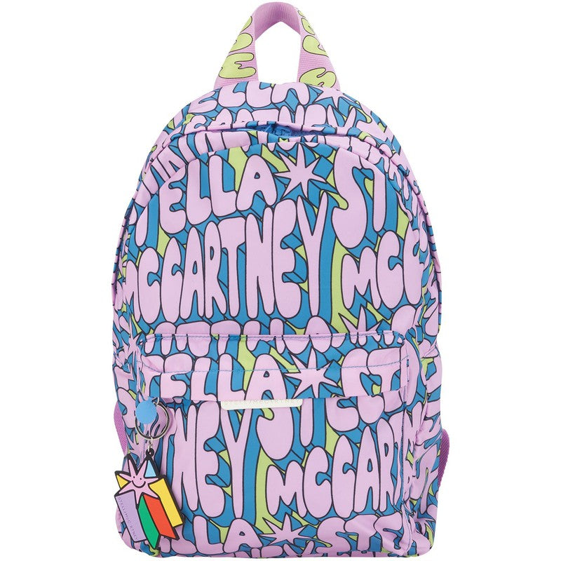 Stella McCartney Kids Girls Pink Logo Print Backpack