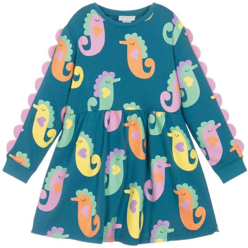 Stella McCartney Kids Girls Seahorse Jersey Dress