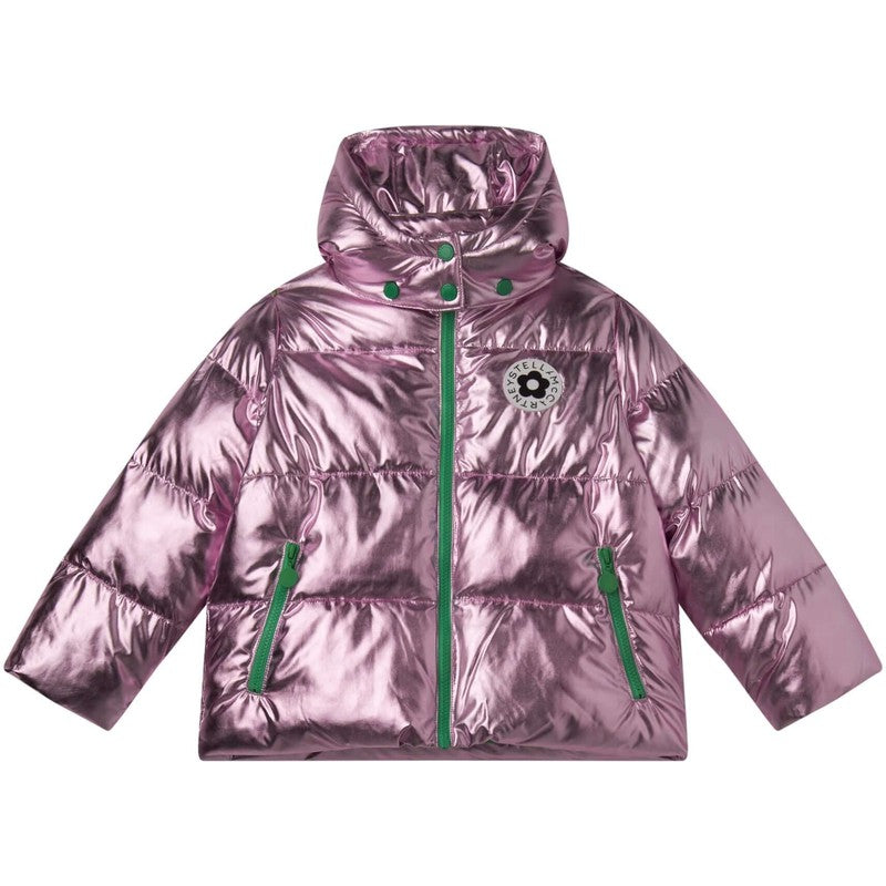 Stella McCartney Kids Girls Shiny Lilac Puffer