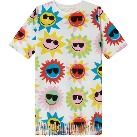 Stella McCartney Kids Girls Sun Print Fringe T-Shirt Dress