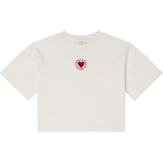Girls White Heart T-Shirt