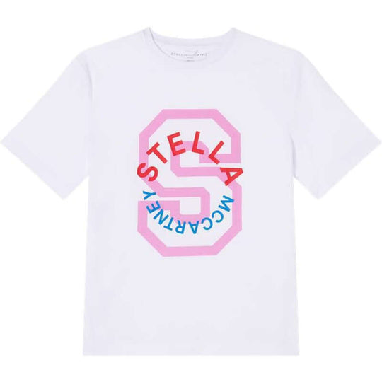 Girls White S Logo T-Shirt