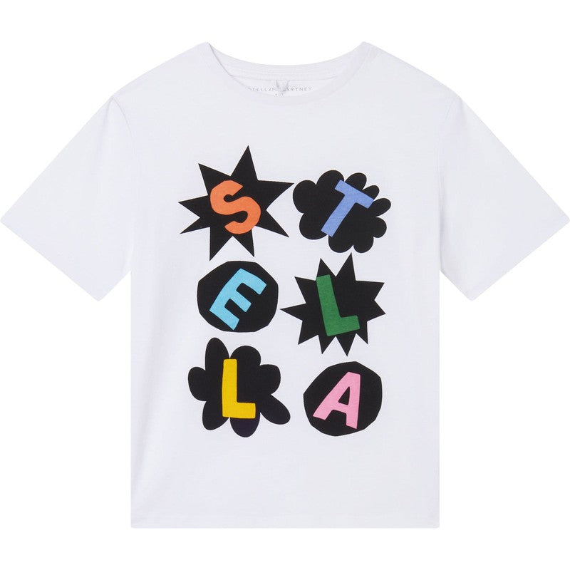 Stella McCartney Kids Girls White Shapes T-Shirt