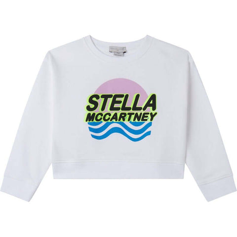 Stella McCartney Kids Girls White Stella Print Sweatshirt