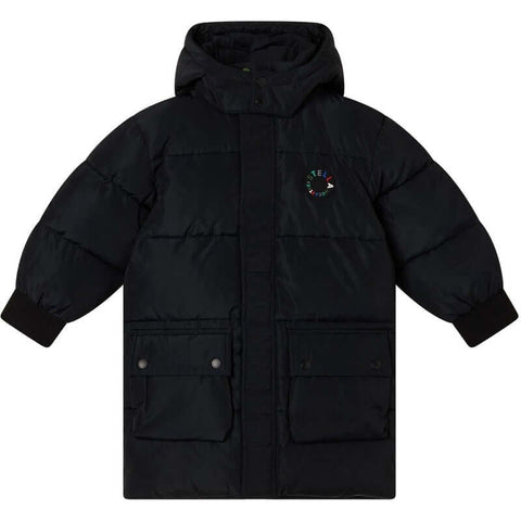 Stella McCartney Kids Unisex Black Hooded Puffer Coat