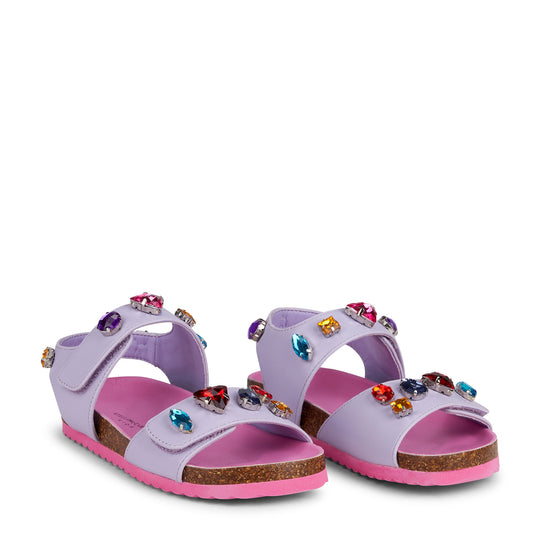 Girls Purple Gemstone Sandals