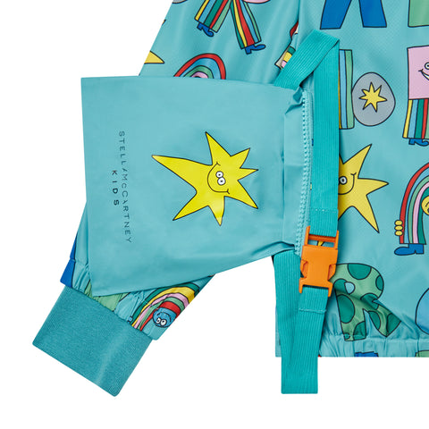 Stella McCartney Kids Boys Turquoise Logo Jacket