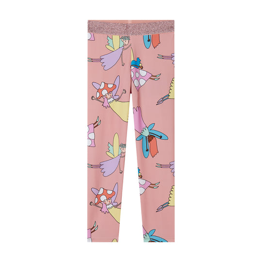 Girls Pink Fairy Leggings