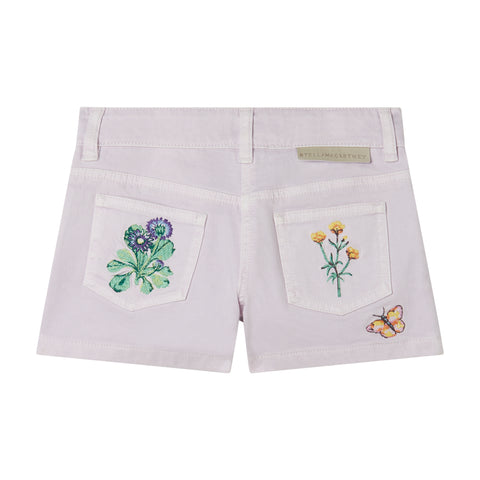 Stella McCartney Kids Girls Lilac Denim Shorts