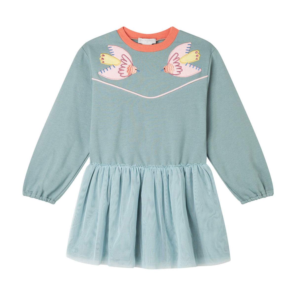 Stella McCartney Kids Girls Green Bird Tulle Dress