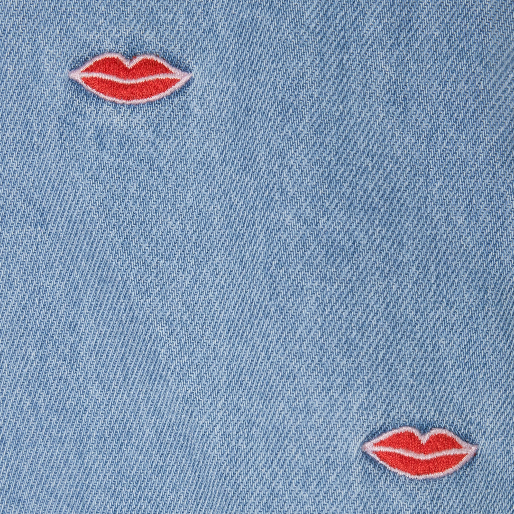 Stella McCartney Kids Girls Green Lips Denim Jacket