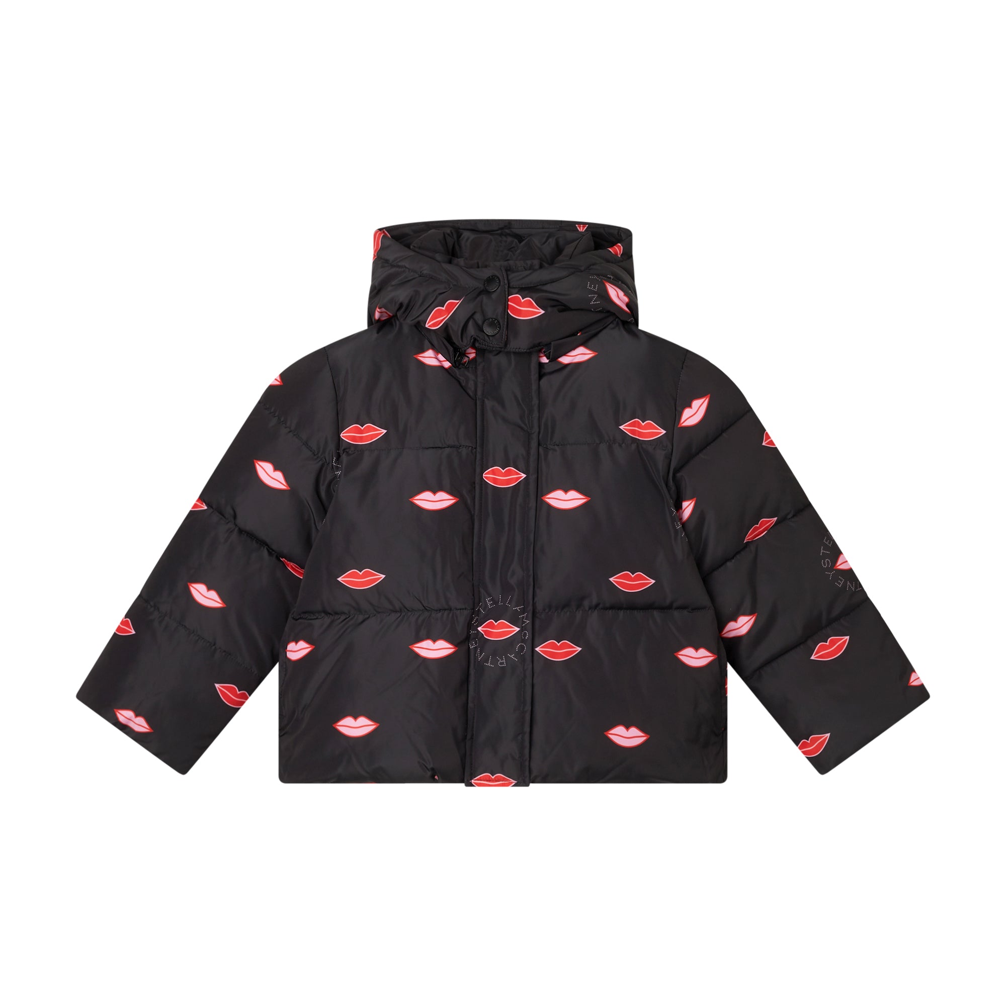 Stella McCartney Kids Girls Black Lips Puffer Coat