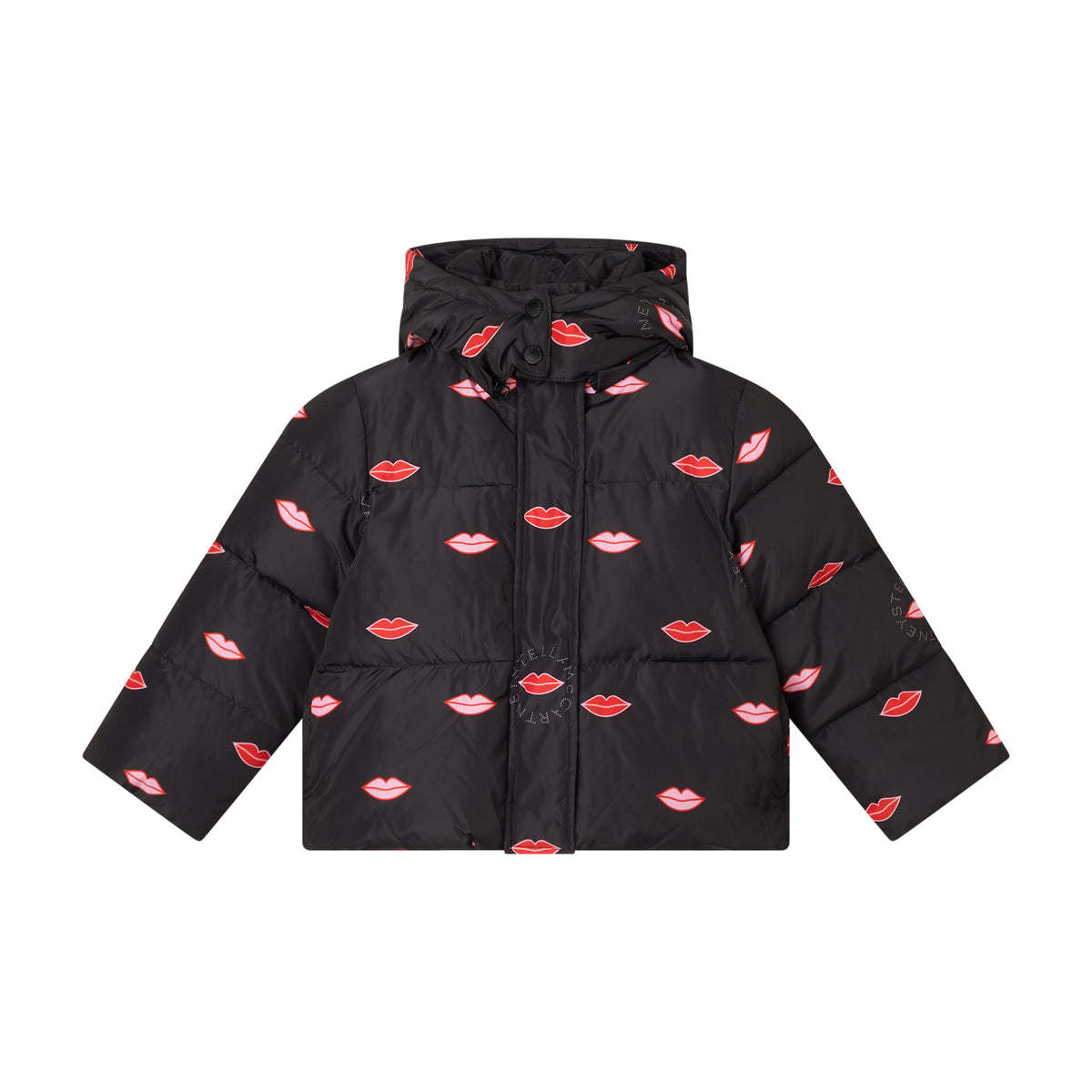 Stella McCartney Kids Girls Black Lips Puffer Coat