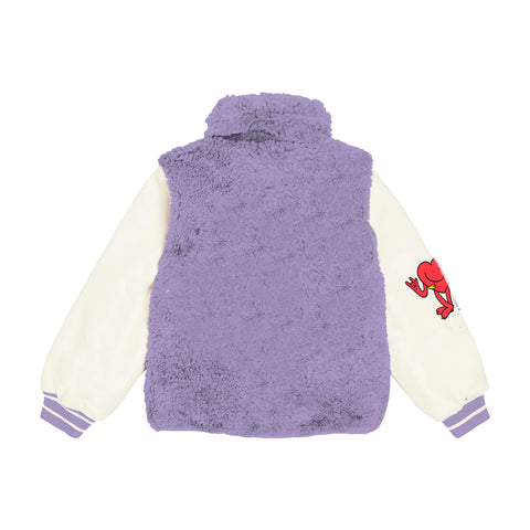 Stella McCartney Kids Girls Lilac Faux Fur Bomber Jacket