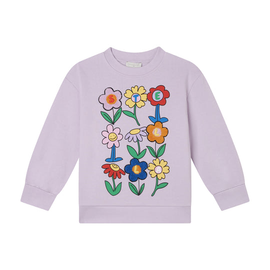 Girls Lilac Flower Sweater