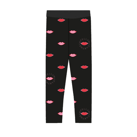 Stella McCartney Kids Girls Black Lips Leggings