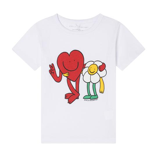 Girls White Flower T-Shirt