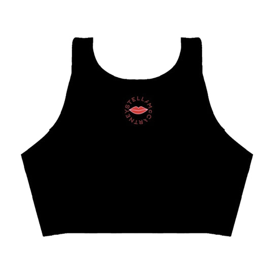Girls Black Lips Crop Top