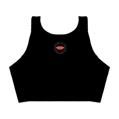 Stella McCartney Kids Girls Black Lips Crop Top