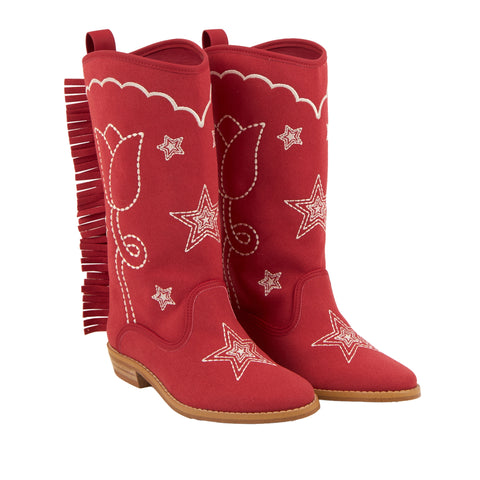 Stella McCartney Kids Girls Red Cow Boy Boots