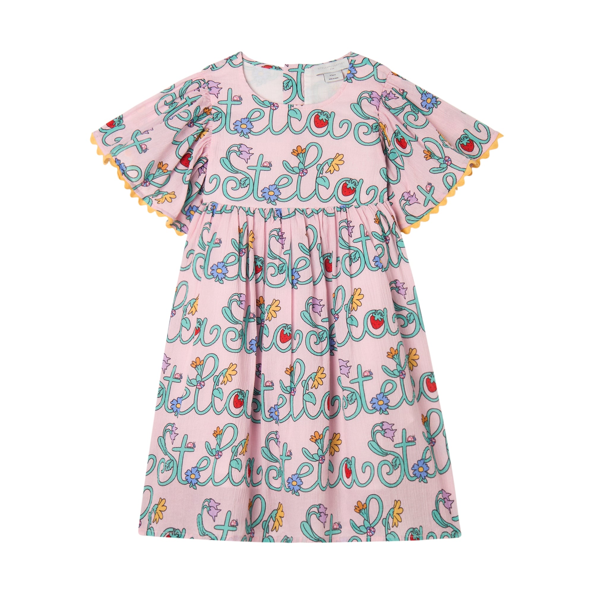 Stella McCartney Kids Girls Pink Logo Woven Dress